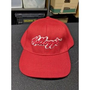 Vintage Red Kellogg's Baseball Snapback Cap Hat New Cereal Memorabilia